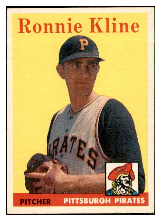 1958 Topps Baseball #082 Ronnie Kline Pirates EX-MT 535623