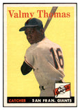 1958 Topps Baseball #086 Valmy Thomas Giants EX-MT 535627