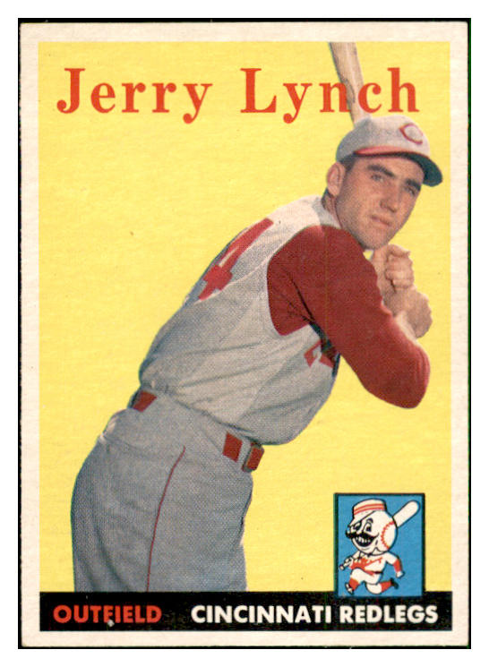 1958 Topps Baseball #103 Jerry Lynch Reds EX-MT 535642