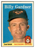 1958 Topps Baseball #105 Billy Gardner Orioles EX-MT 535645