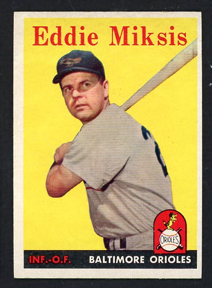 1958 Topps Baseball #121 Eddie Miksis Orioles EX-MT 535665