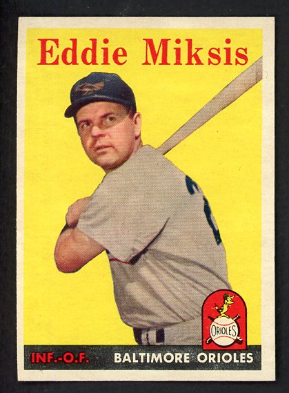 1958 Topps Baseball #121 Eddie Miksis Orioles EX-MT 535666