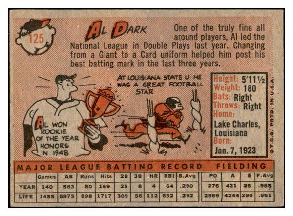 1958 Topps Baseball #125 Al Dark Cardinals EX-MT 535670
