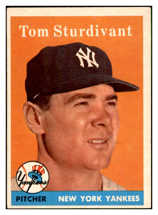 1958 Topps Baseball #127 Tom Sturdivant Yankees EX-MT 535673