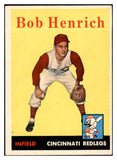 1958 Topps Baseball #131 Bob Henrich Reds EX-MT 535676