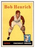 1958 Topps Baseball #131 Bob Henrich Reds EX-MT 535677