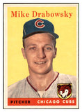 1958 Topps Baseball #135 Moe Drabowsky Cubs EX-MT 535681
