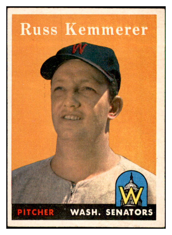 1958 Topps Baseball #137 Russ Kemmerer Senators EX-MT 535684
