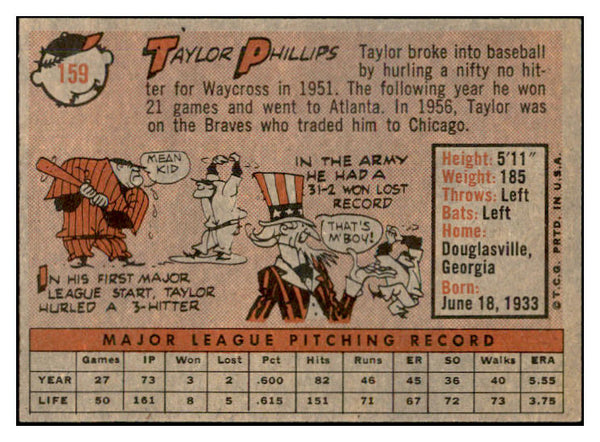 1958 Topps Baseball #159 Taylor Phillips Cubs EX-MT 535711