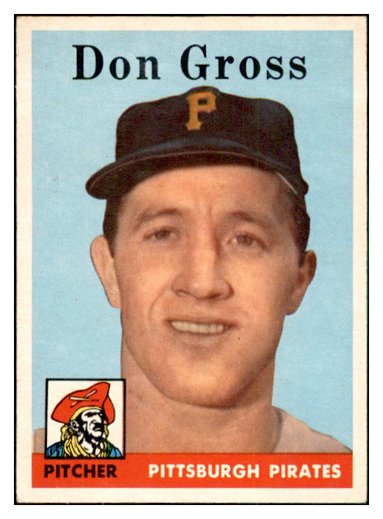 1958 Topps Baseball #172 Don Gross Pirates EX-MT 535729