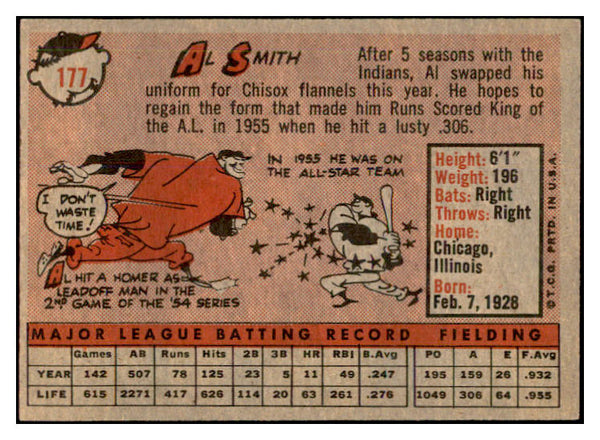 1958 Topps Baseball #177 Al Smith White Sox EX-MT 535734