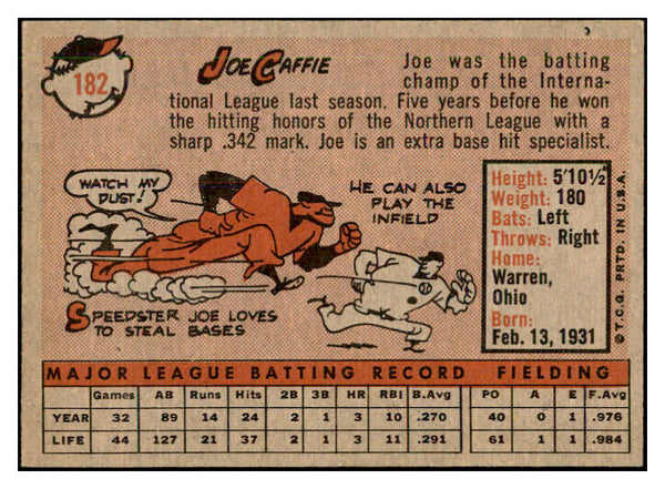 1958 Topps Baseball #182 Joe Caffie Indians EX-MT 535739