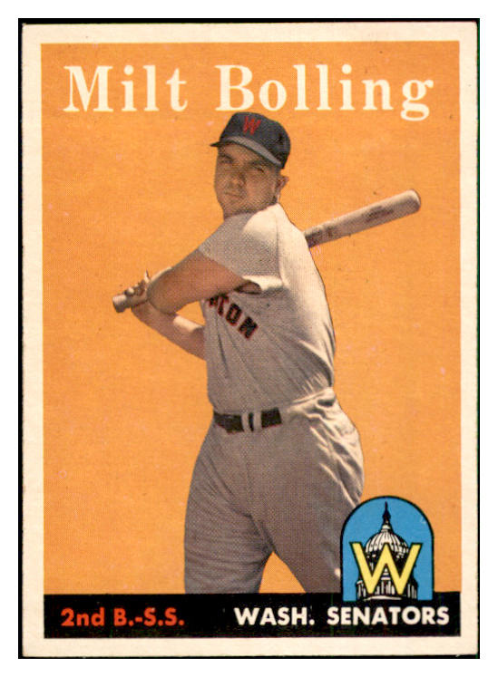 1958 Topps Baseball #188 Milt Bolling Senators EX-MT 535748