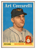 1958 Topps Baseball #191 Art Ceccarelli Orioles EX-MT 535752