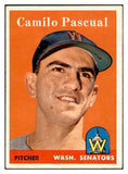 1958 Topps Baseball #219 Camilo Pascual Senators EX-MT 535791