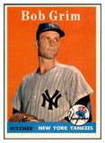 1958 Topps Baseball #224 Bob Grim Yankees EX-MT 535797