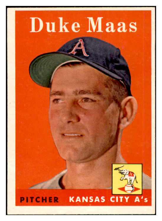 1958 Topps Baseball #228 Duke Maas A's EX-MT 535805