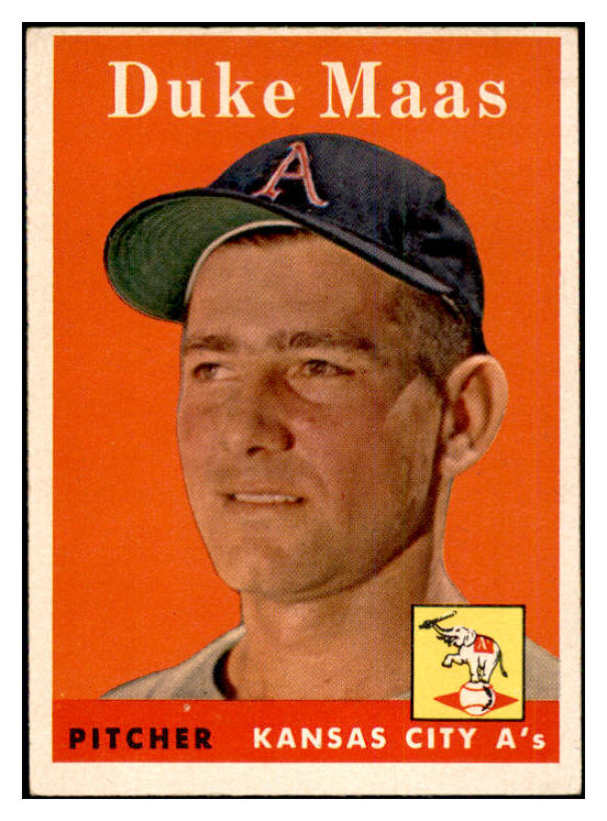 1958 Topps Baseball #228 Duke Maas A's EX-MT 535806