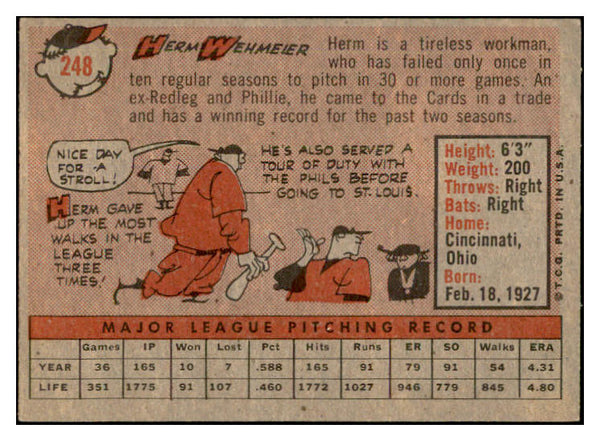 1958 Topps Baseball #248 Herm Wehmeier Cardinals EX-MT 535833