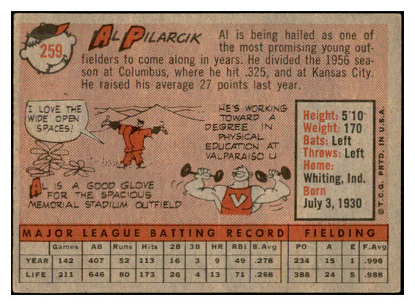 1958 Topps Baseball #259 Al Pilarcik Orioles EX-MT 535847