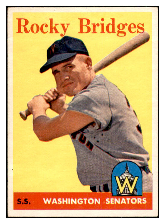 1958 Topps Baseball #274 Rocky Bridges Senators EX-MT 535867