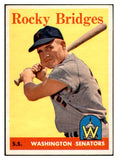 1958 Topps Baseball #274 Rocky Bridges Senators EX-MT 535867