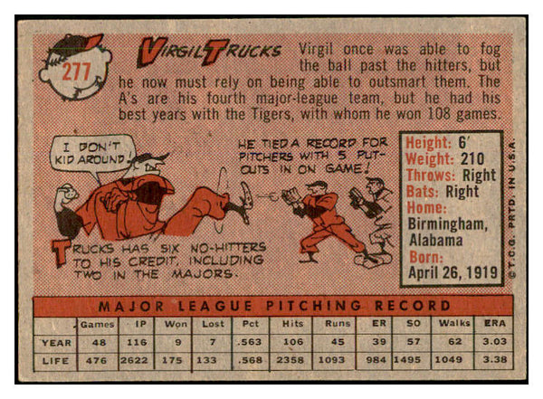 1958 Topps Baseball #277 Virgil Trucks A's EX-MT 535871