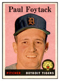 1958 Topps Baseball #282 Paul Foytack Tigers EX-MT 535876