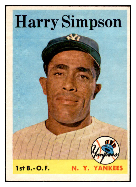 1958 Topps Baseball #299 Harry Simpson Yankees EX-MT 535894