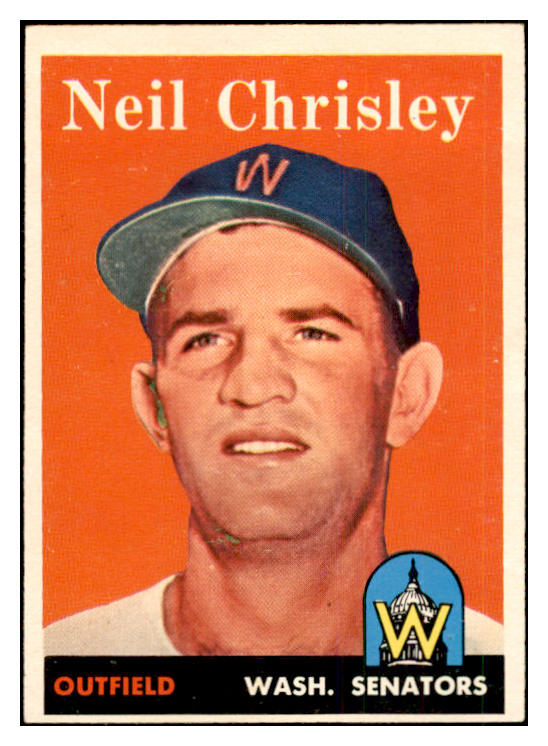 1958 Topps Baseball #303 Neil Chrisley Senators EX-MT 535899