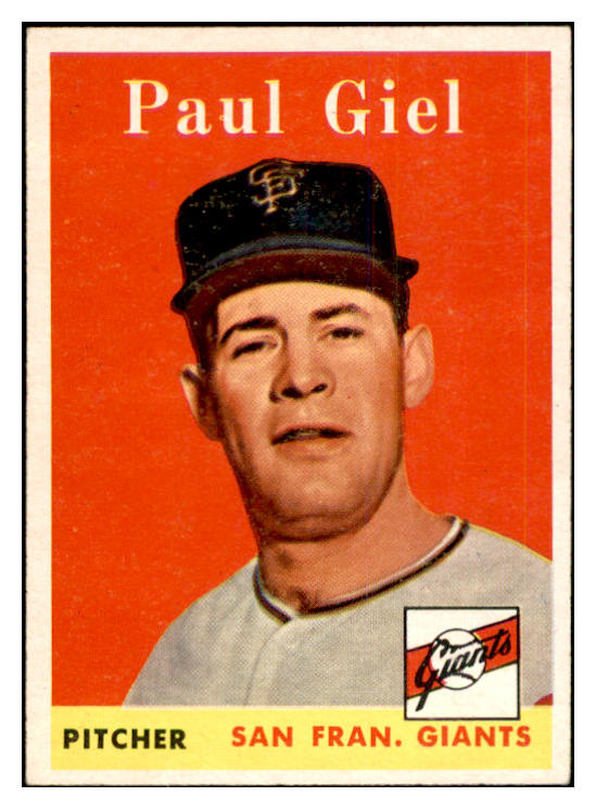 1958 Topps Baseball #308 Paul Giel Giants EX-MT 535902