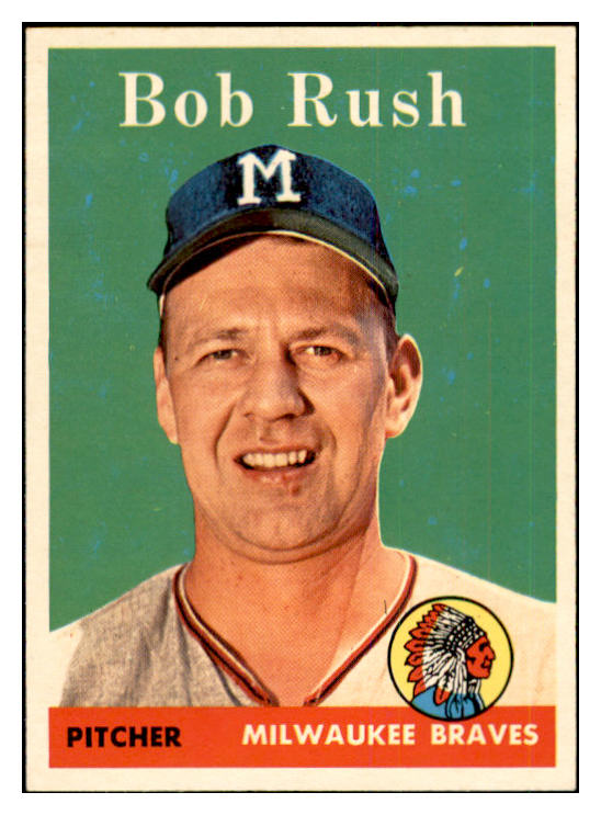 1958 Topps Baseball #313 Bob Rush Braves EX-MT 535908