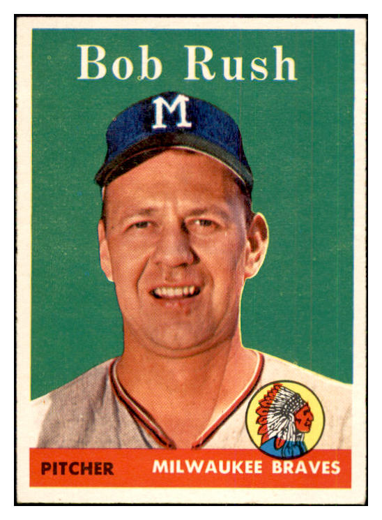 1958 Topps Baseball #313 Bob Rush Braves EX-MT 535909
