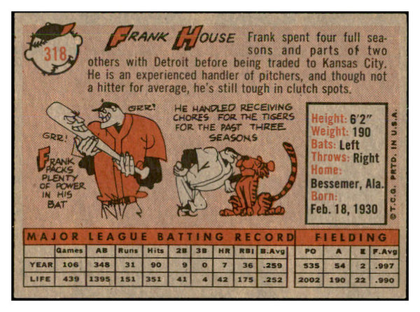 1958 Topps Baseball #318 Frank House A's EX-MT 535912