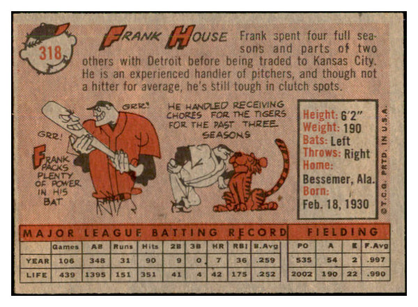 1958 Topps Baseball #318 Frank House A's EX-MT 535913