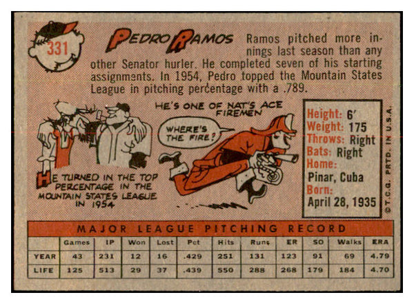 1958 Topps Baseball #331 Pedro Ramos Senators EX-MT 535926