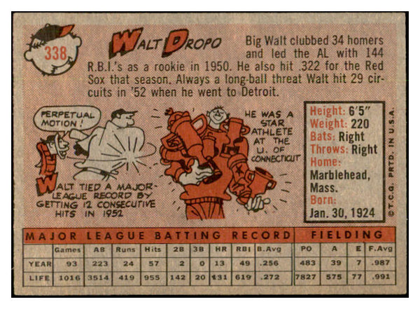 1958 Topps Baseball #338 Walt Dropo White Sox EX-MT 535934