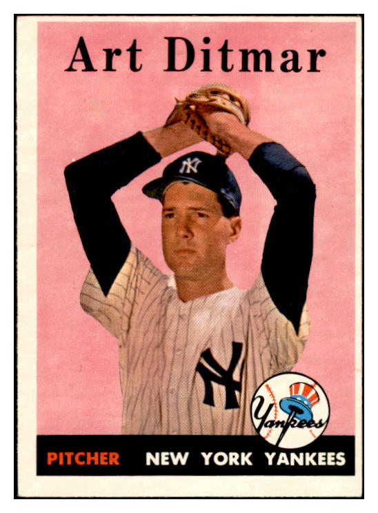 1958 Topps Baseball #354 Art Ditmar Yankees EX-MT 535951