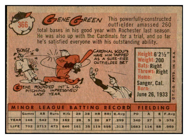1958 Topps Baseball #366 Gene Green Cardinals EX-MT 535970