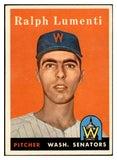 1958 Topps Baseball #369 Ralph Lumenti Senators EX-MT 535973