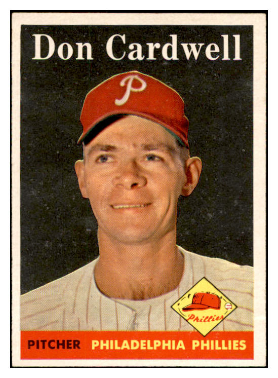 1958 Topps Baseball #372 Don Cardwell Phillies EX-MT 535976