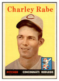 1958 Topps Baseball #376 Charley Rabe Reds EX-MT 535982