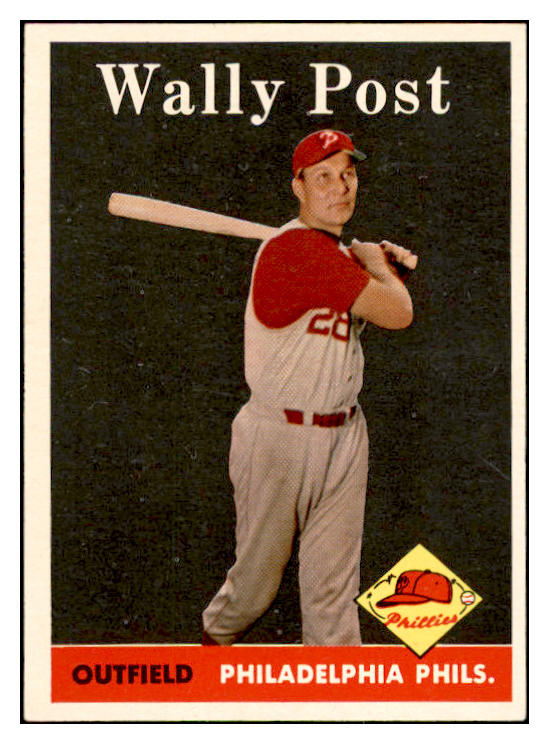 1958 Topps Baseball #387 Wally Post Phillies EX-MT 535995