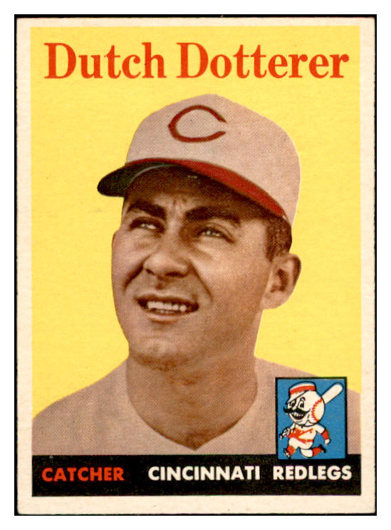 1958 Topps Baseball #396 Dutch Dotterer Reds EX-MT 536007