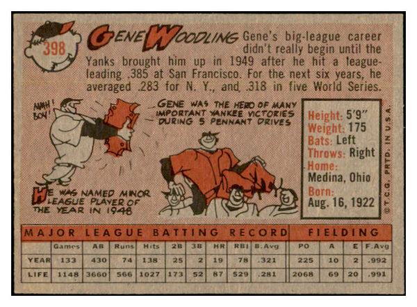 1958 Topps Baseball #398 Gene Woodling Orioles EX-MT 536008