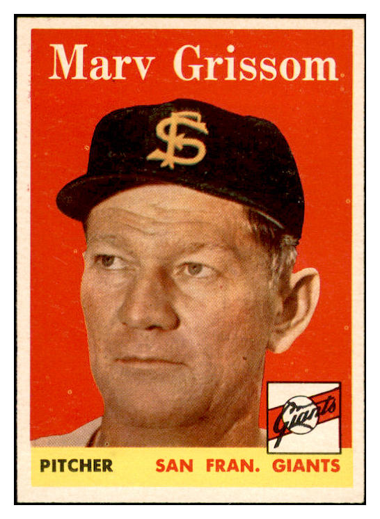 1958 Topps Baseball #399 Marv Grissom Giants EX-MT 536009