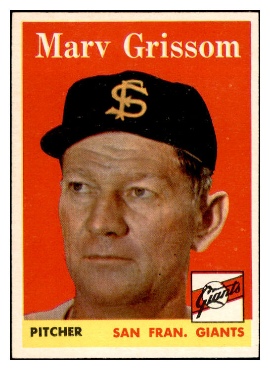 1958 Topps Baseball #399 Marv Grissom Giants EX-MT 536010