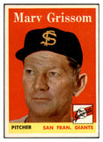 1958 Topps Baseball #399 Marv Grissom Giants EX-MT 536010