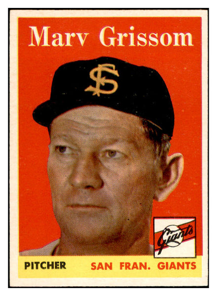 1958 Topps Baseball #399 Marv Grissom Giants EX-MT 536010