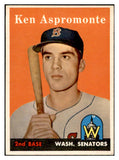 1958 Topps Baseball #405 Ken Aspromonte Senators EX-MT 536017